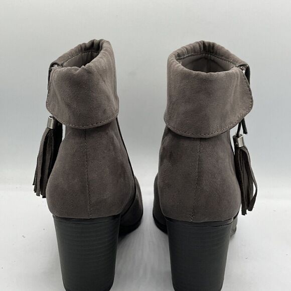 Lauren Conrad Sweet Pea Women's Side Zip Ankle Boots Size 10M Gray Tassel Pulls - Picture 5 of 10